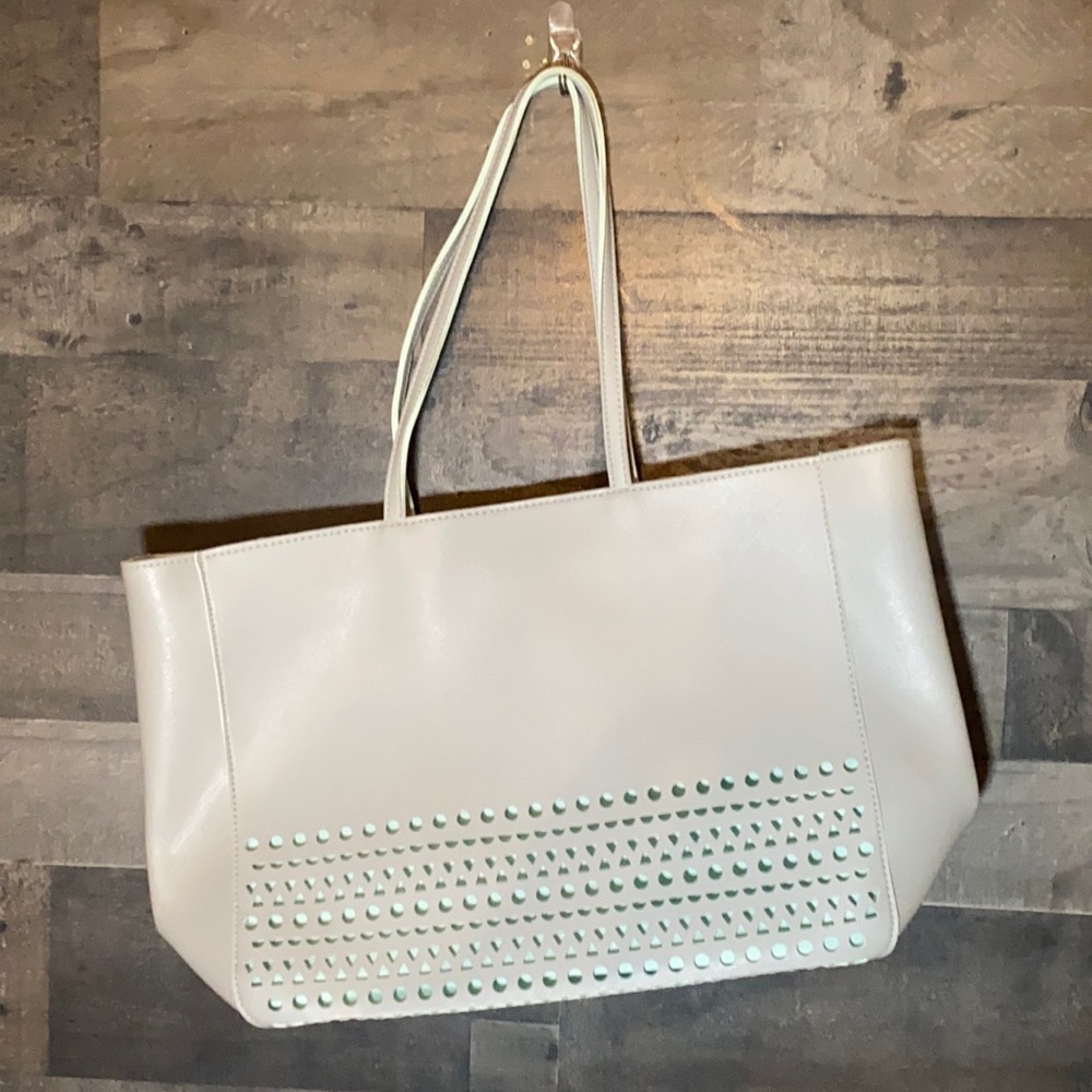 Gray and Teal Bath and Body Works Zip Up Tote